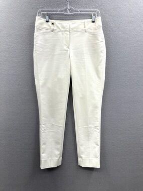 White House  Black Market Perfect Form Ankle Slim Pant  Size 0R White Stretch
